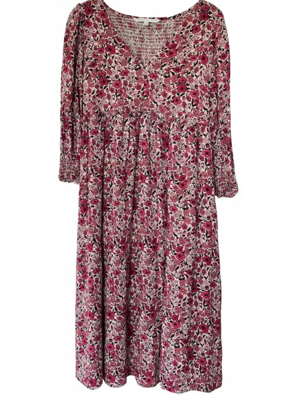 The Nines by Hatch Floral Smocked Midi Dress Size S